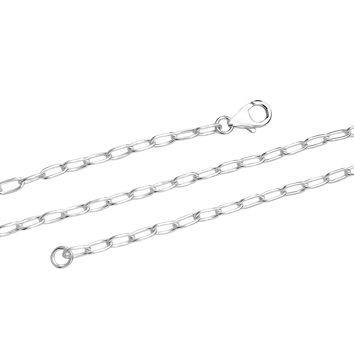 Italian Made - Paperclip Necklace with Lobster Clasp in Sterling Silver 20 Inch 8166379 3