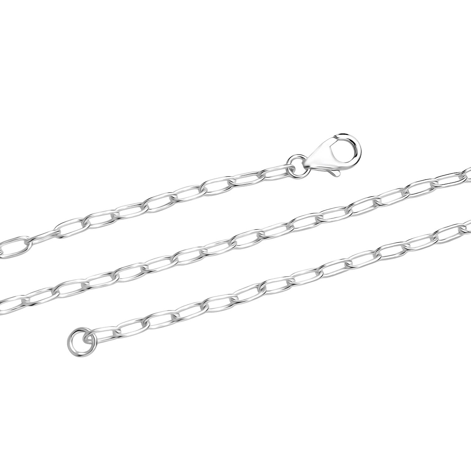 Italian Made - Paperclip Necklace with Lobster Clasp in Sterling Silver 20 Inch 8166379 3
