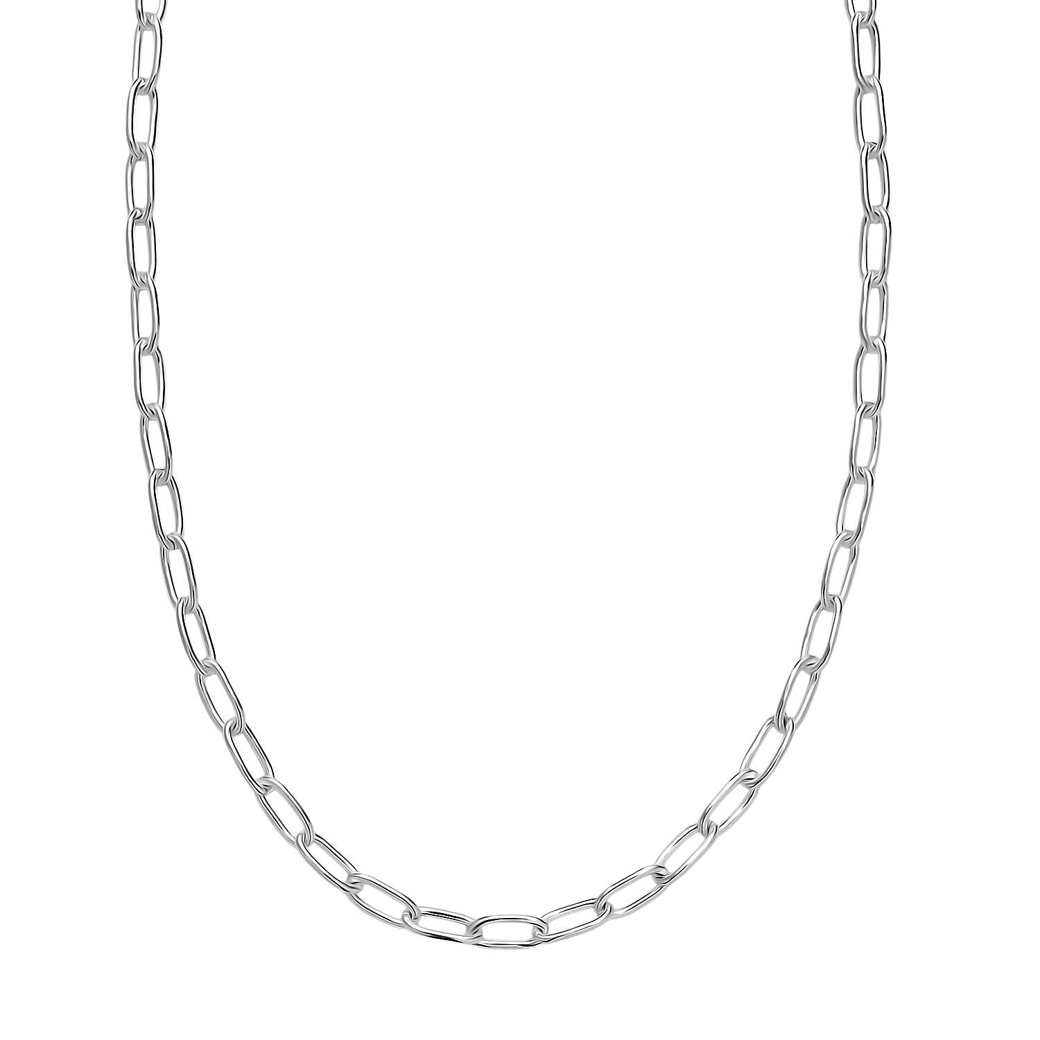 Italian Made - Paperclip Necklace with Lobster Clasp in Sterling Silver 20 Inch 8166379 4