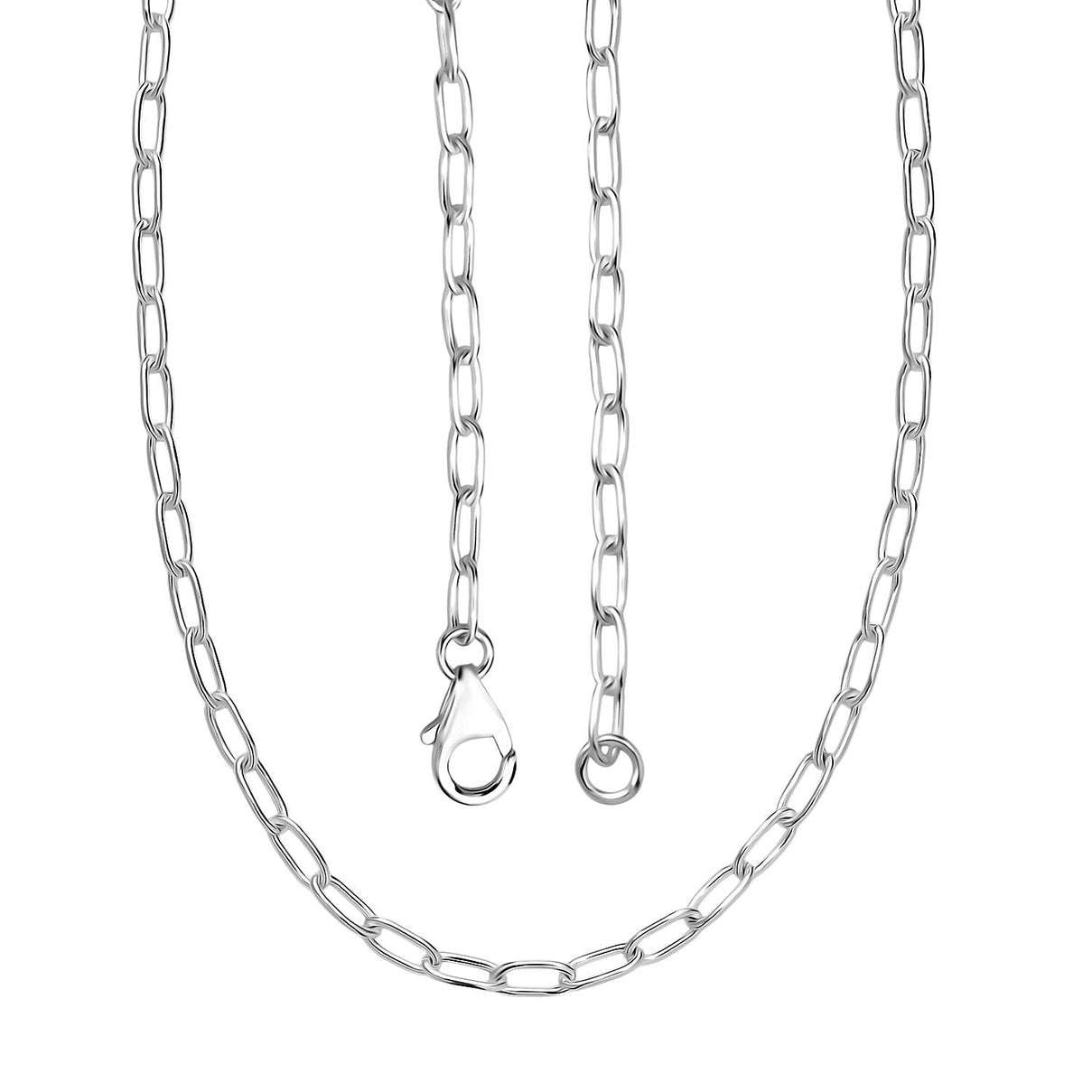 Italian Made - Paperclip Necklace with Lobster Clasp in Sterling Silver 20 Inch 8166379 5