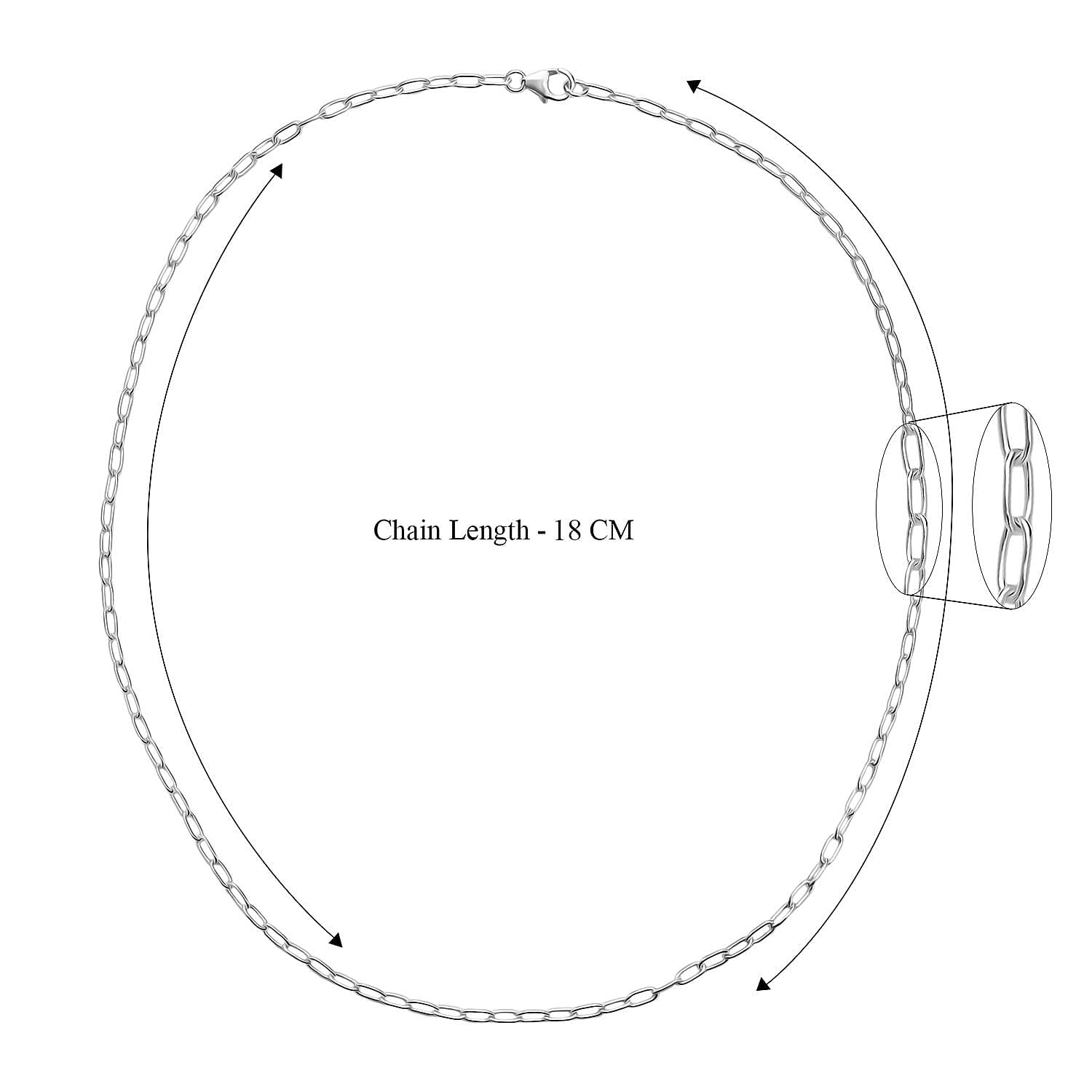 Italian Made - Paperclip Necklace with Lobster Clasp in Sterling Silver 20 Inch 8166379 6
