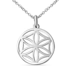Sterling Silver Daisy Disc Pendant with Chain (Size - 18-20), Silver Wt. 6.9 Gms