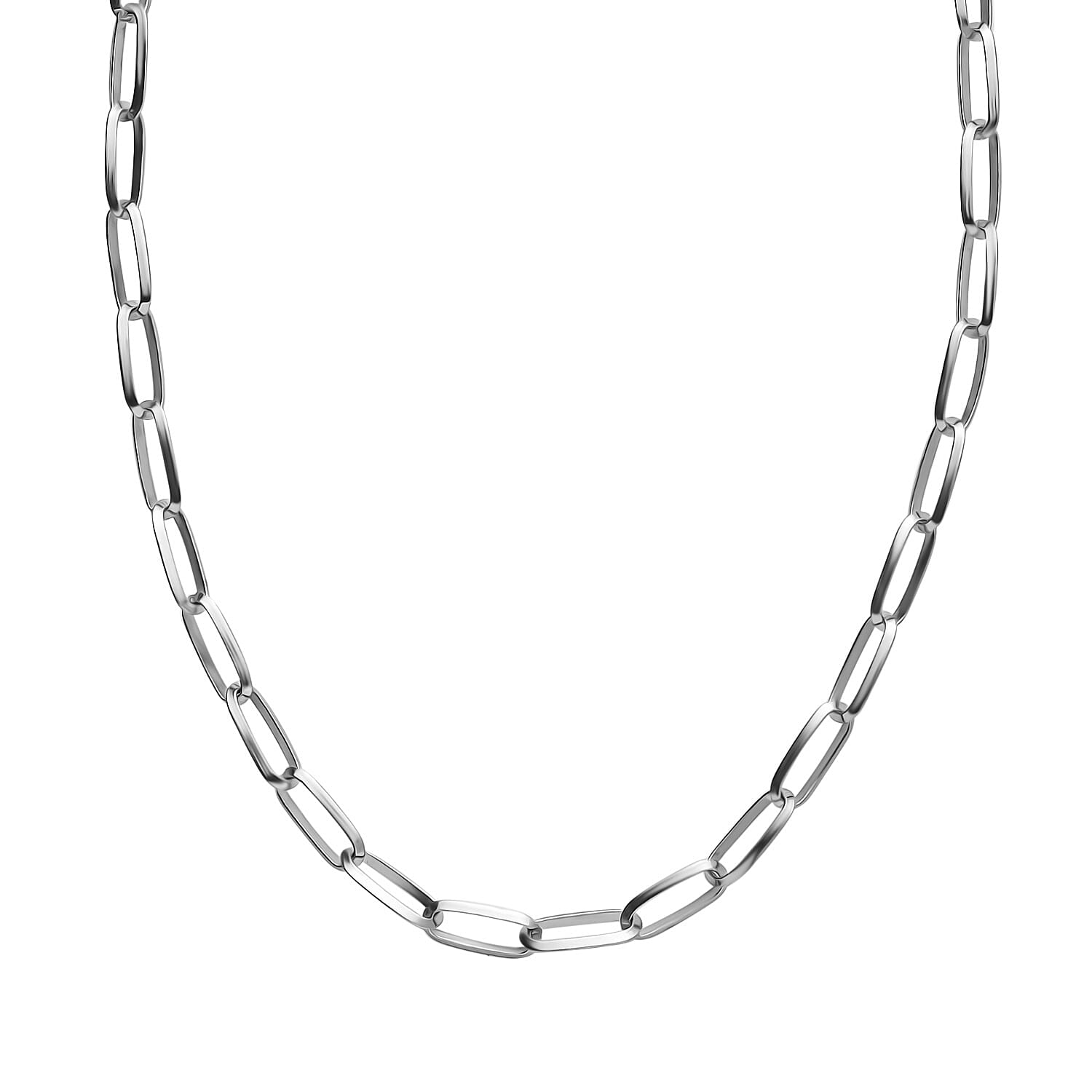 Sterling Silver Paperclip Necklace (Size - 20), Silver Wt. 7.10 Gms. 8082972 7