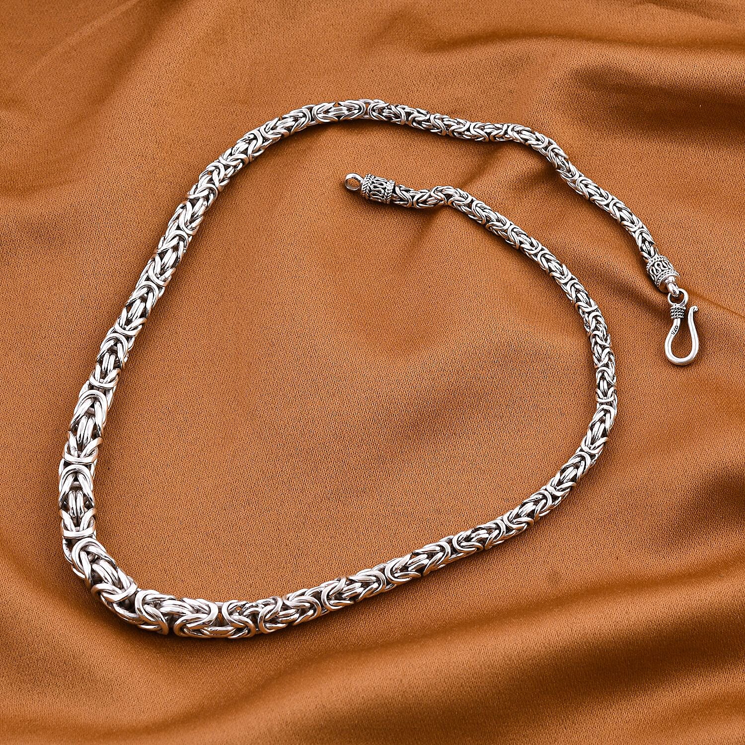 Sterling Silver Byzantine Necklace (Size - 20), Silver Wt. 73.45 Gms 7619598 2