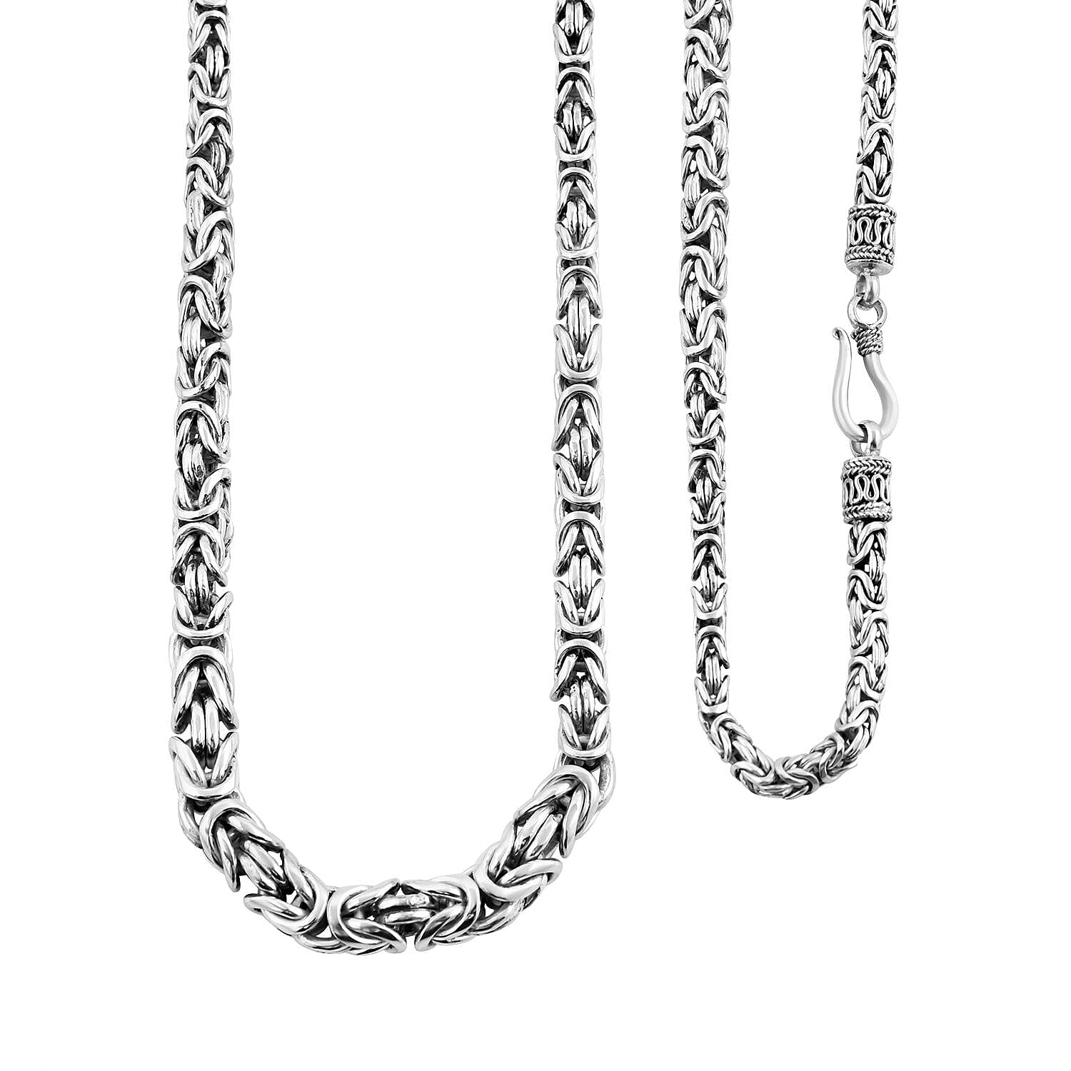 Sterling Silver Byzantine Necklace (Size - 20), Silver Wt. 73.45 Gms 7619598 5
