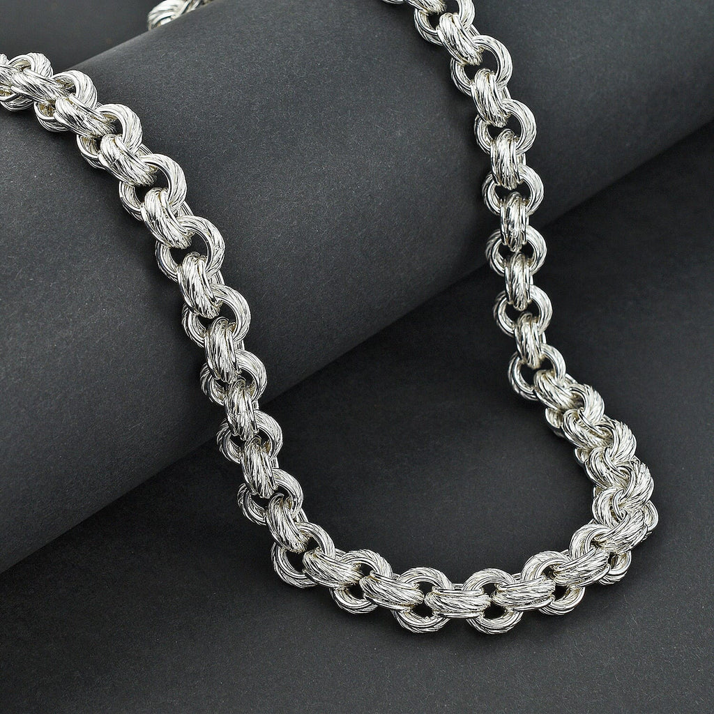 La Bella One Time Deal- Sterling Silver Link Rope Necklace (Size - 20), Silver Wt. 81.60 Gms