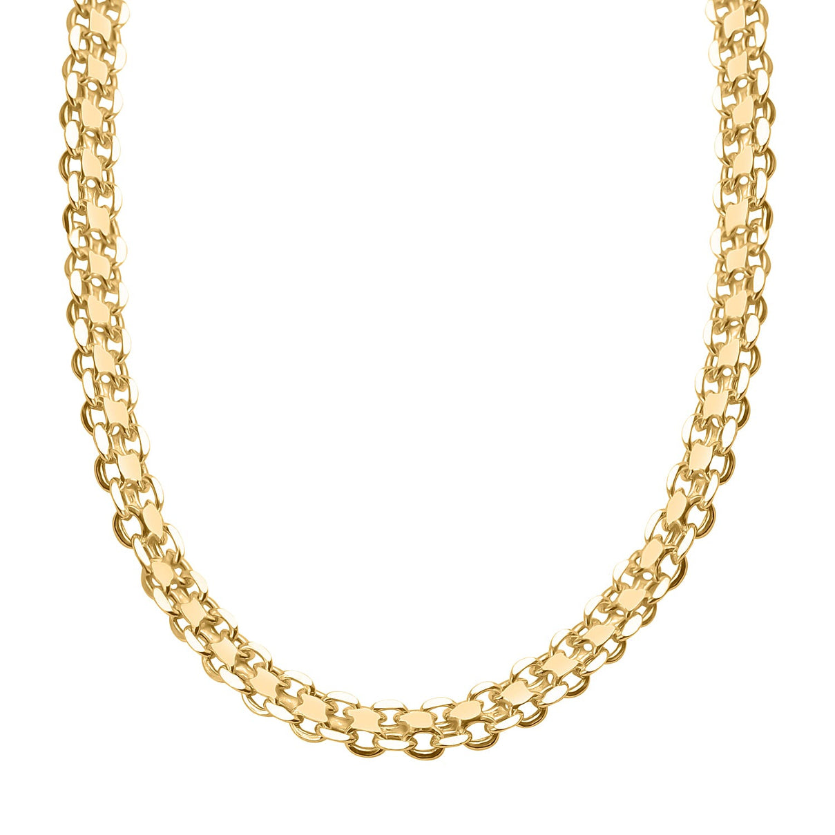 Vicenza Closeout - Yellow Gold Overay Sterling Silver Bismark Necklace (Size - 20). 7725096 0