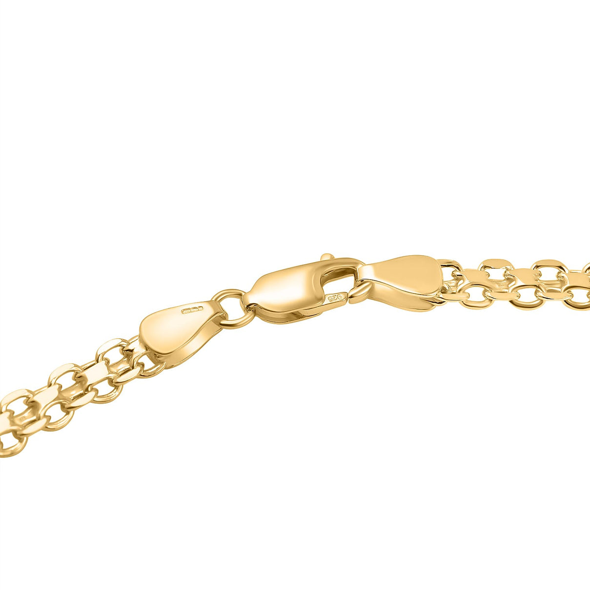 Vicenza Closeout - Yellow Gold Overay Sterling Silver Bismark Necklace (Size - 20). 7725096 3