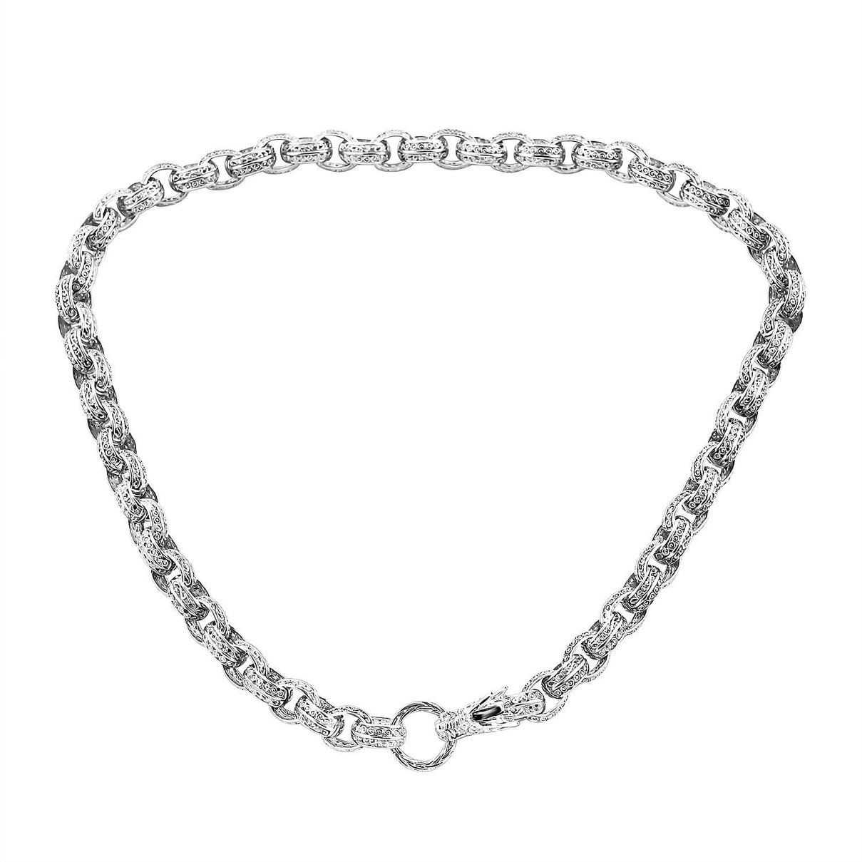 Royal Bali Collection - Handmade Sterling Silver Dragon Link Necklace (Size - 20) 7749560 0