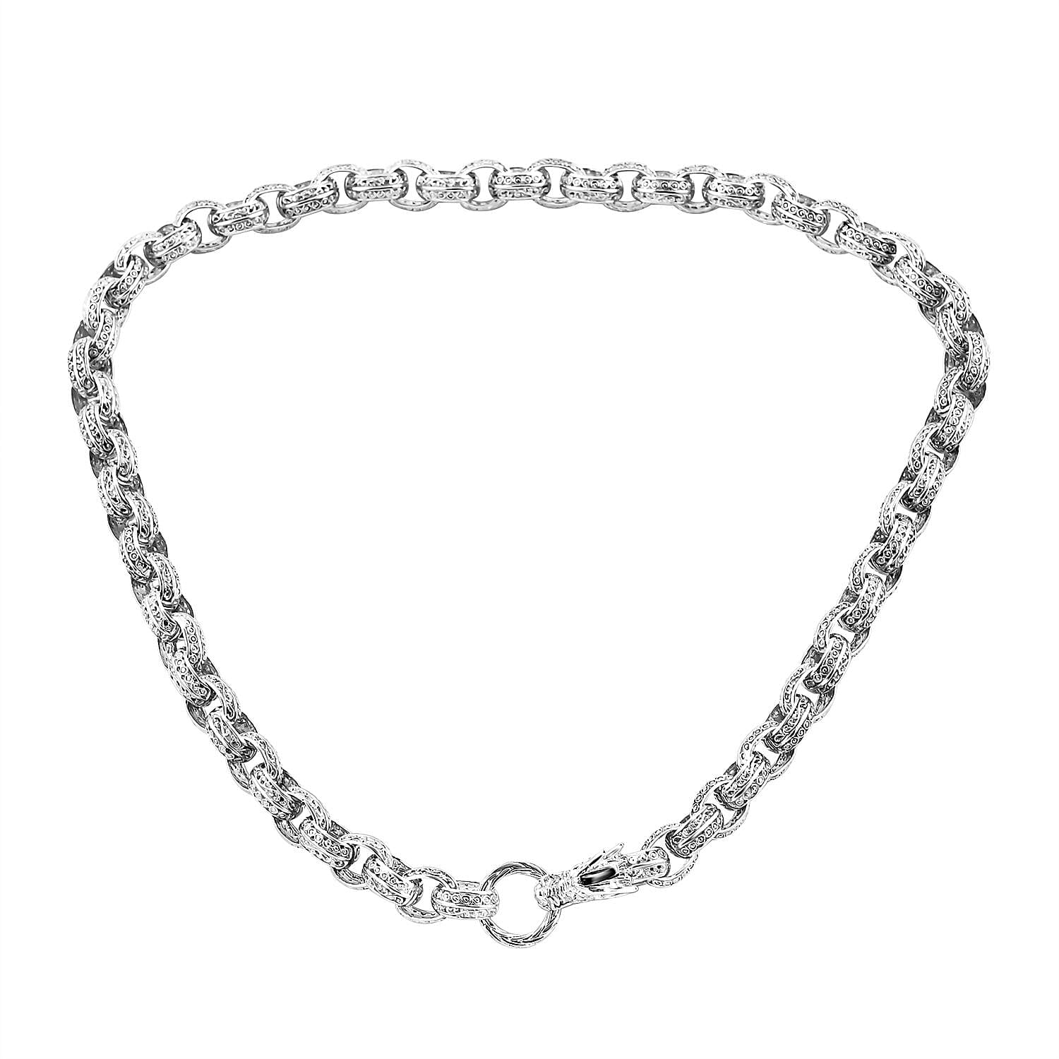 Royal Bali Collection - Handmade Sterling Silver Dragon Link Necklace (Size - 20) 7749560 0