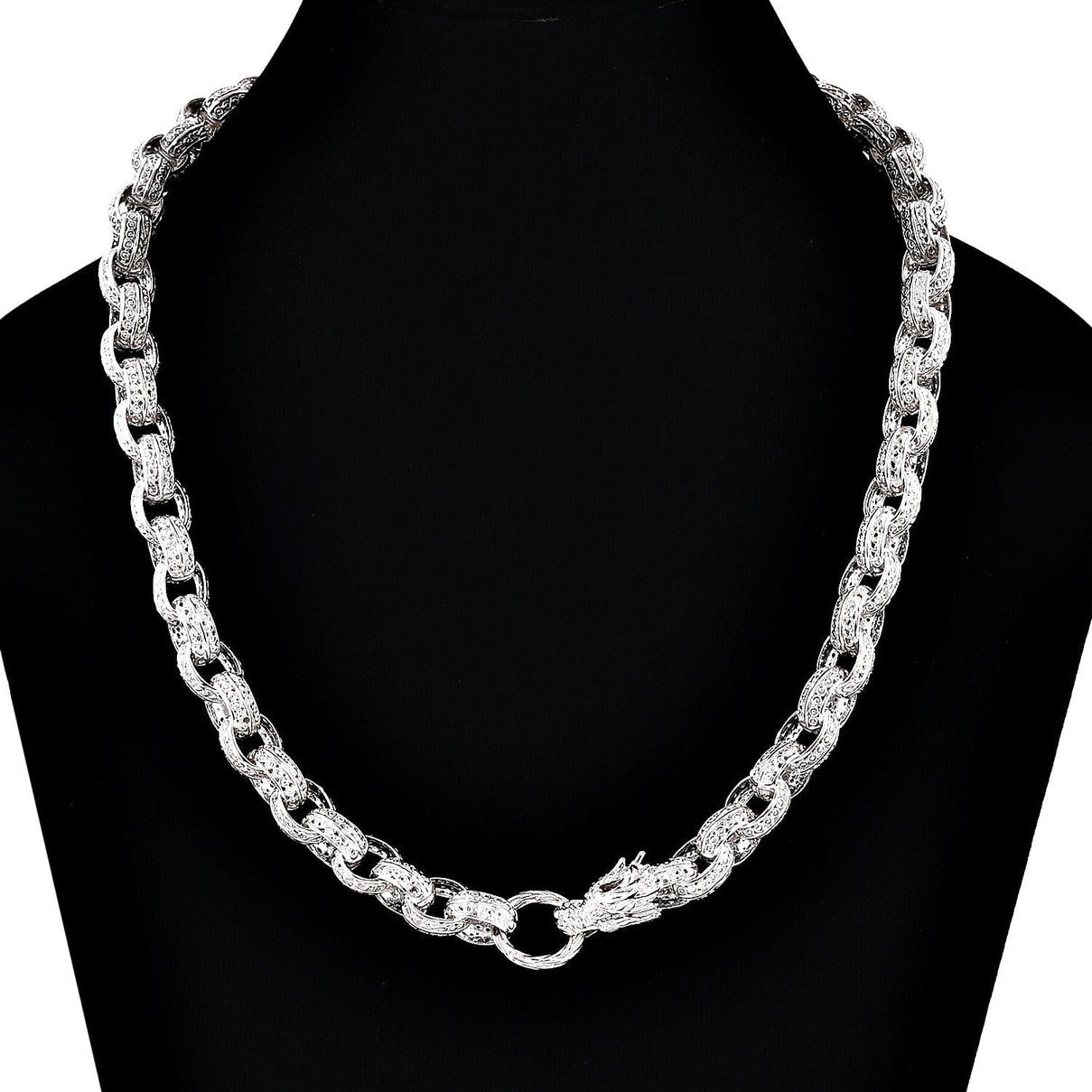 Royal Bali Collection - Handmade Sterling Silver Dragon Link Necklace (Size - 20) 7749560 2