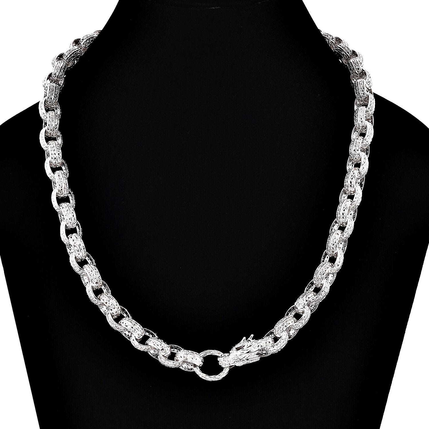 Royal Bali Collection - Handmade Sterling Silver Dragon Link Necklace (Size - 20) 7749560 2