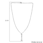 Sterling Silver Beaded Tassle Necklace (Size - 20) with Lobster Clasp