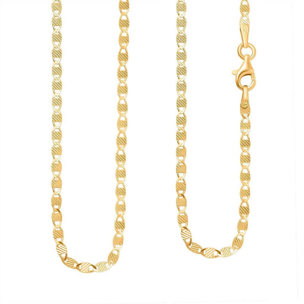 Sterling Silver Necklace (Size - 20) with gold overlay