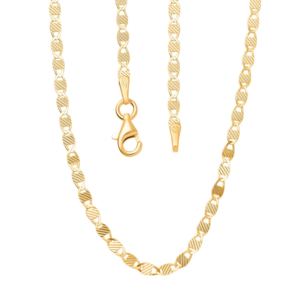 Sterling Silver Necklace (Size - 20) with gold overlay