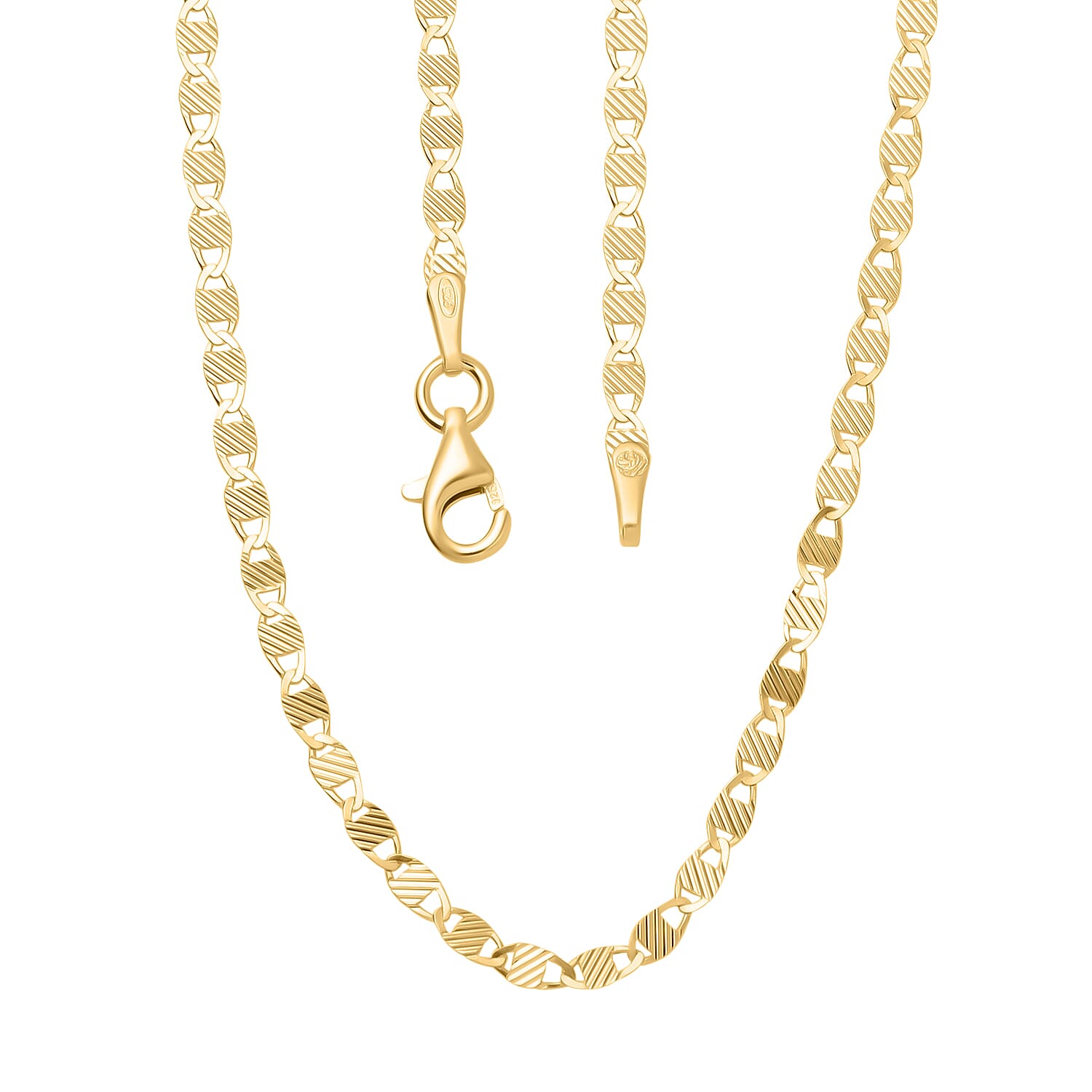 Sterling Silver Necklace (Size - 20) with gold overlay 7990659 2