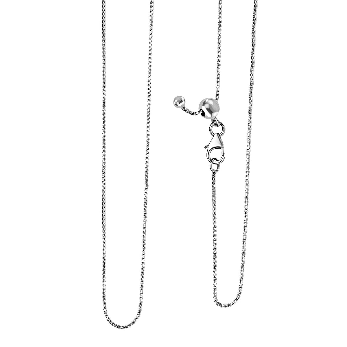 ROME DESIGNER OUTLET CLOSEOUT Sterling Silver FORMA PERFETTA Adjustable Necklace (Size - 20) with Lobster Clasp 8229201 0