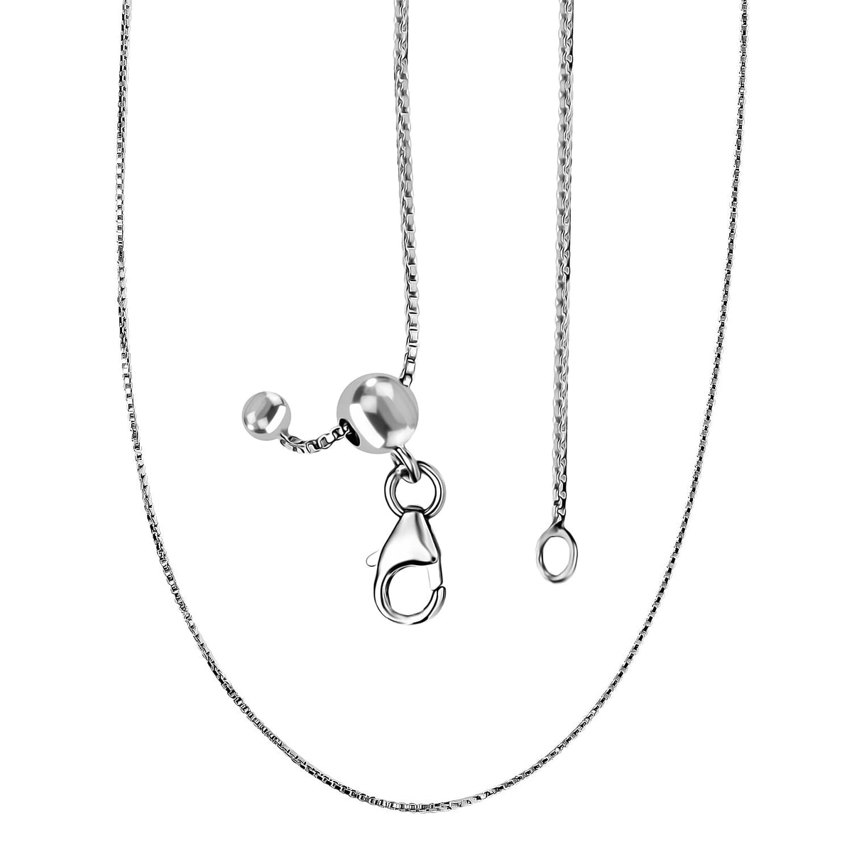 ROME DESIGNER OUTLET CLOSEOUT Sterling Silver FORMA PERFETTA Adjustable Necklace (Size - 20) with Lobster Clasp 8229201 5