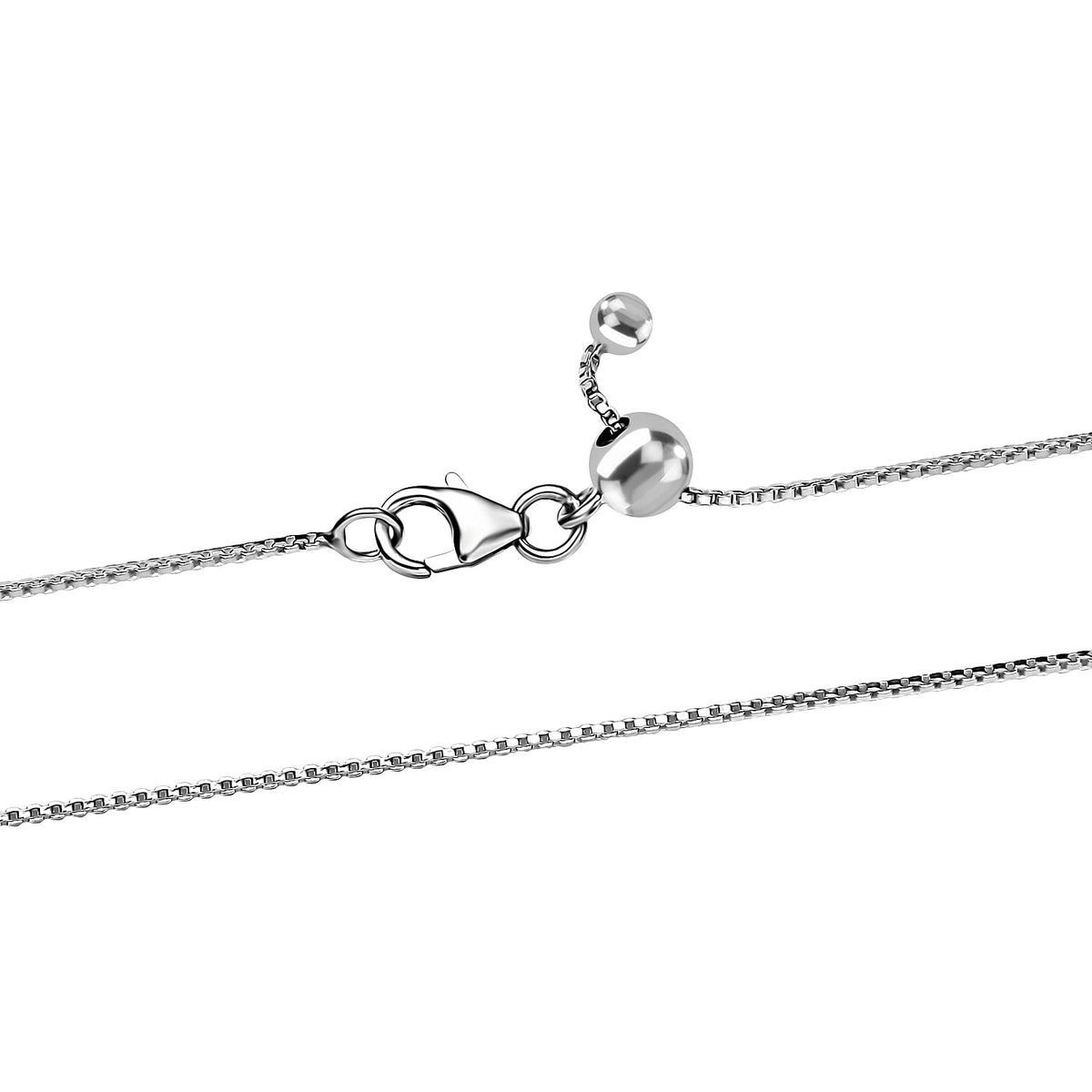 ROME DESIGNER OUTLET CLOSEOUT Sterling Silver FORMA PERFETTA Adjustable Necklace (Size - 20) with Lobster Clasp 8229201 6