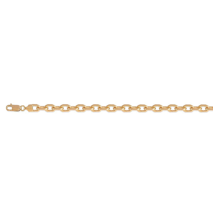Chrysos Collection - Italian Made 5MM Fortata Necklace with Lobster Clasp in Yellow Gold Plated Sterling Silver 24 Inch 8415045 1