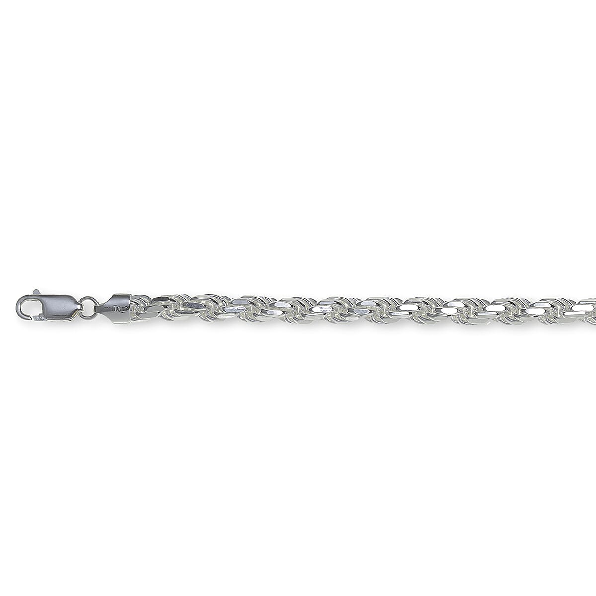 Italian Made- Sterling Silver Diamond Cut Rope Necklace (Size - 24) with Lobster Clasp, Silver Wt. 65.04 Gms V32515902 0