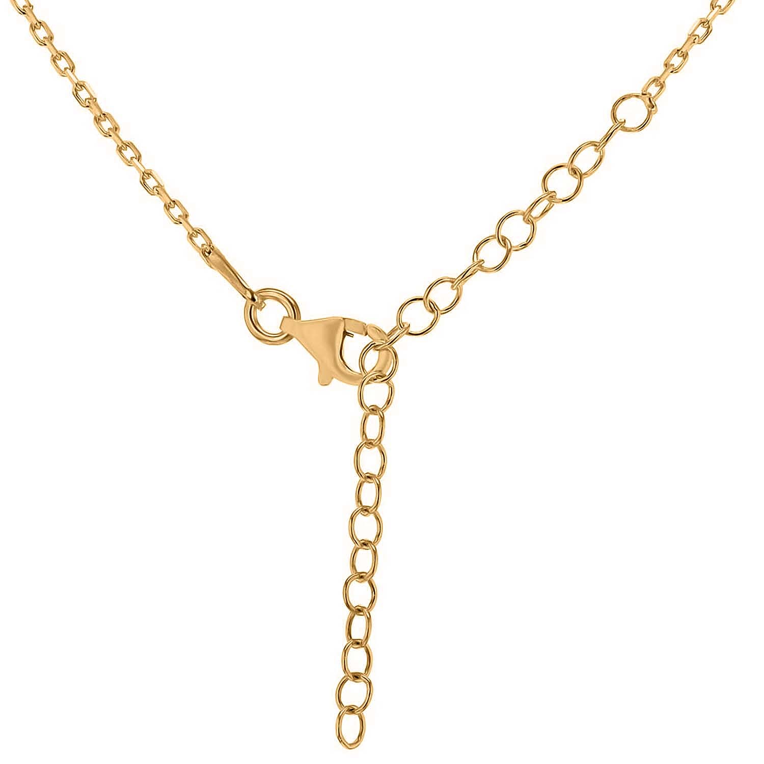 Sterling Silver Yellow Gold Plated 11.4mm x 25.5mm Padlock Adjustable Necklace 17.5 Inch to 19.5 Inch 7456994 4