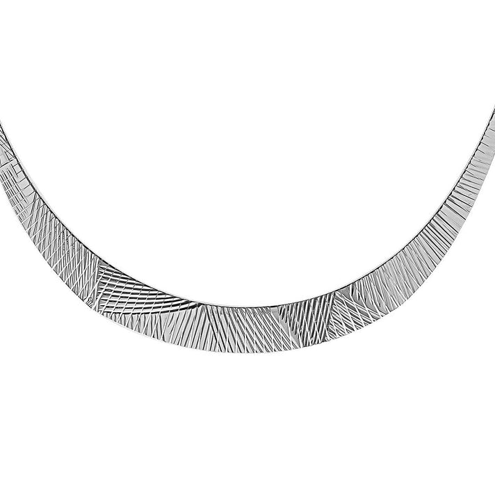 Sterling Silver Graduated Cleopatra Necklace 17 Inch 7317978 1