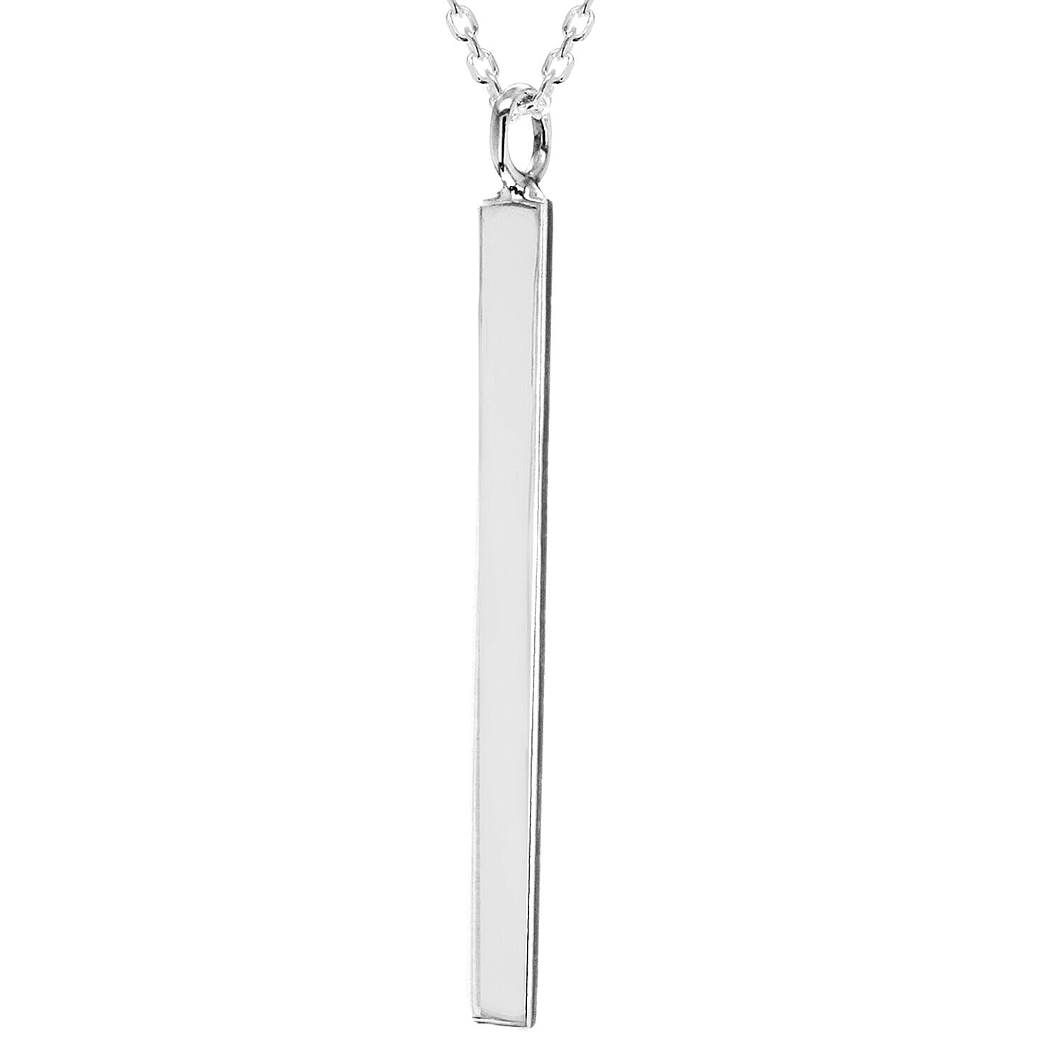 Sterling Silver 3mm x 40mm Vertical Bar Necklace 17 Inch 7456886 0