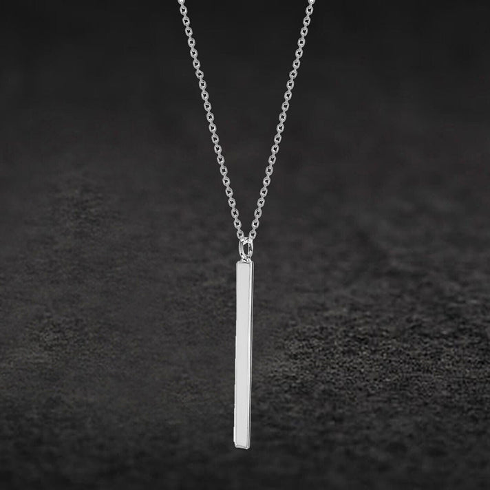 Sterling Silver 3mm x 40mm Vertical Bar Necklace 17 Inch 7456886 2