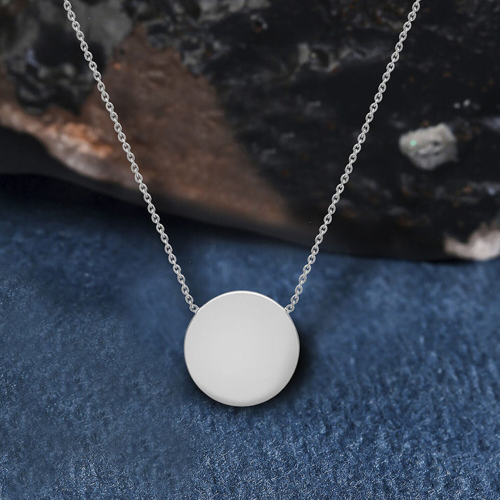 Sterling Silver 15mm Disc Pendant Adjustable Necklace 16 Inch to 17 Inch 7456895 2
