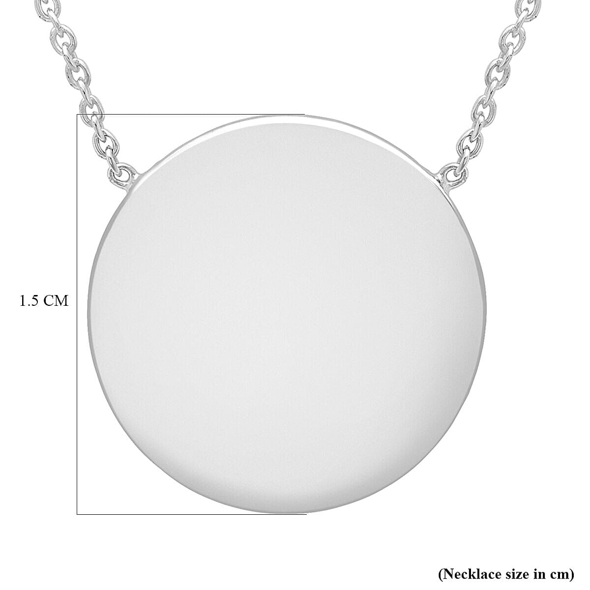 Sterling Silver 15mm Disc Pendant Adjustable Necklace 16 Inch to 17 Inch 7456895 3
