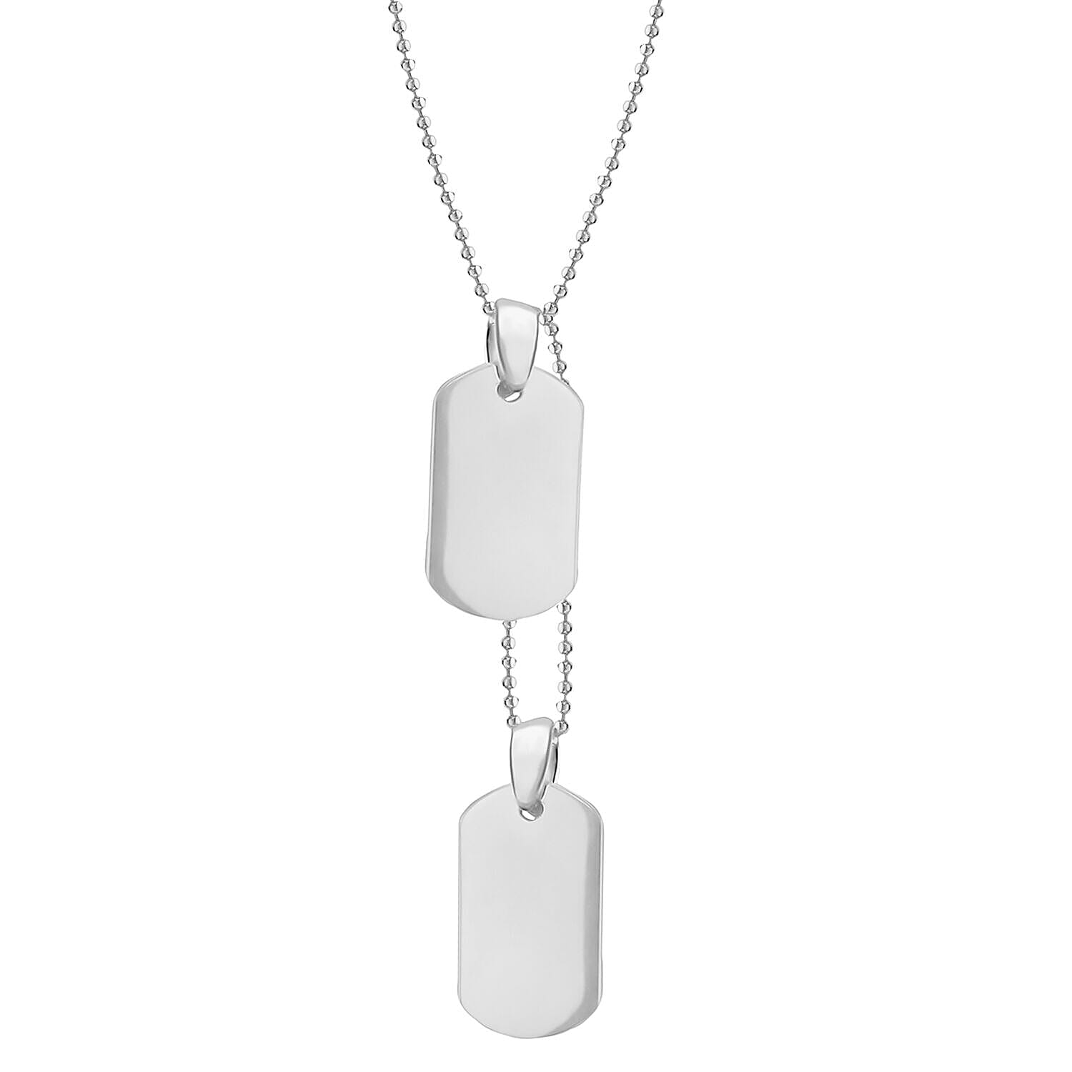 Sterling Silver Double-Dog-Tag Adjustable Ball Chain 18 Inch to 20 Inch 7456884 0