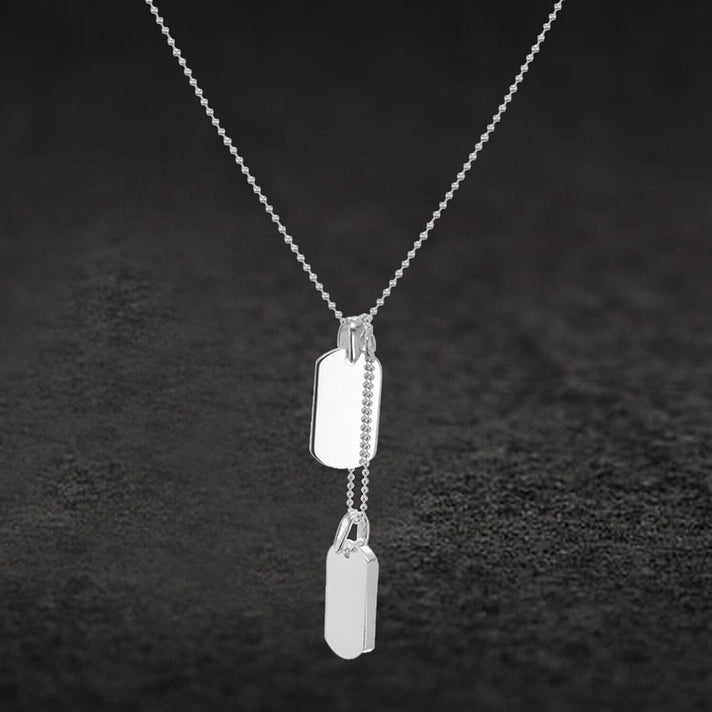 Sterling Silver Double-Dog-Tag Adjustable Ball Chain 18 Inch to 20 Inch 7456884 2