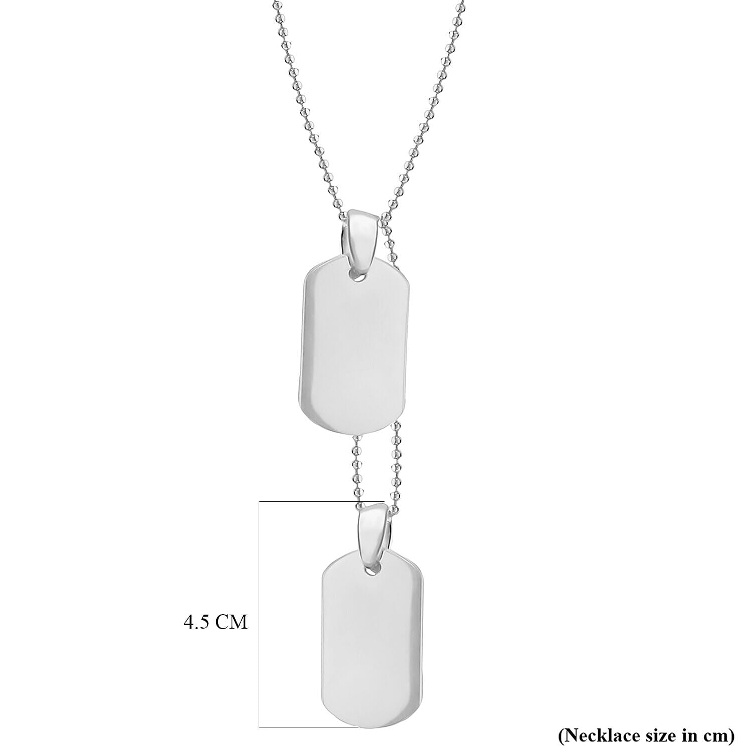 Sterling Silver Double-Dog-Tag Adjustable Ball Chain 18 Inch to 20 Inch 7456884 2