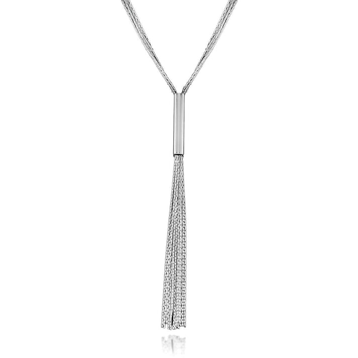 Sterling Silver Strand Tassel Necklace 18 Inch 7317645 1