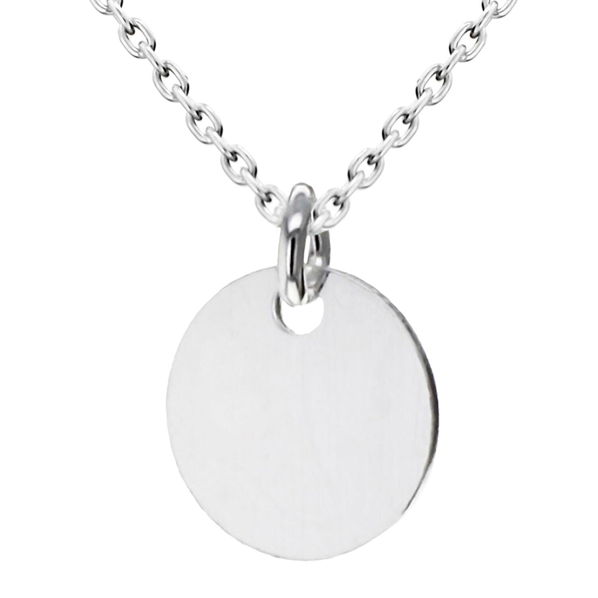 Sterling Silver 8mm x 10.8mm Round Disc Necklace 18 Inch 7456935 0