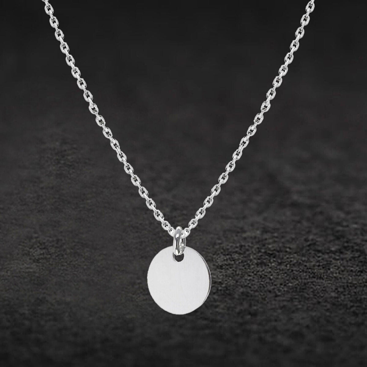 Sterling Silver 8mm x 10.8mm Round Disc Necklace 18 Inch 7456935 1