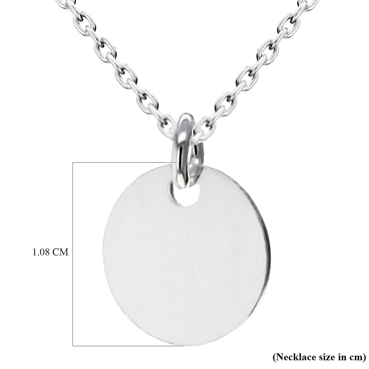 Sterling Silver 8mm x 10.8mm Round Disc Necklace 18 Inch 7456935 3