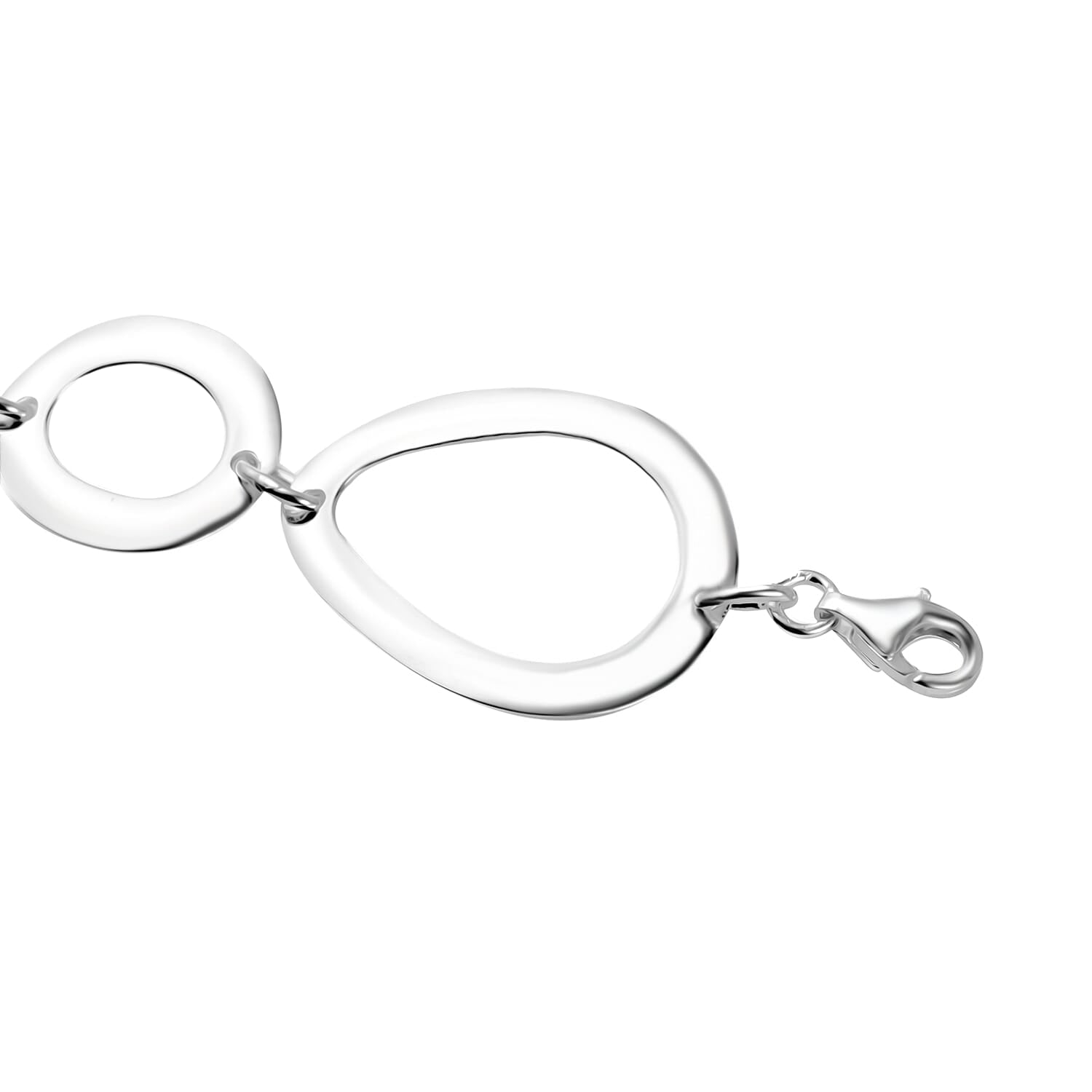 Sterling Silver Organic Oval Link Adjustable Bracelet 7.5 Inch to 8 Inch 7314835 2