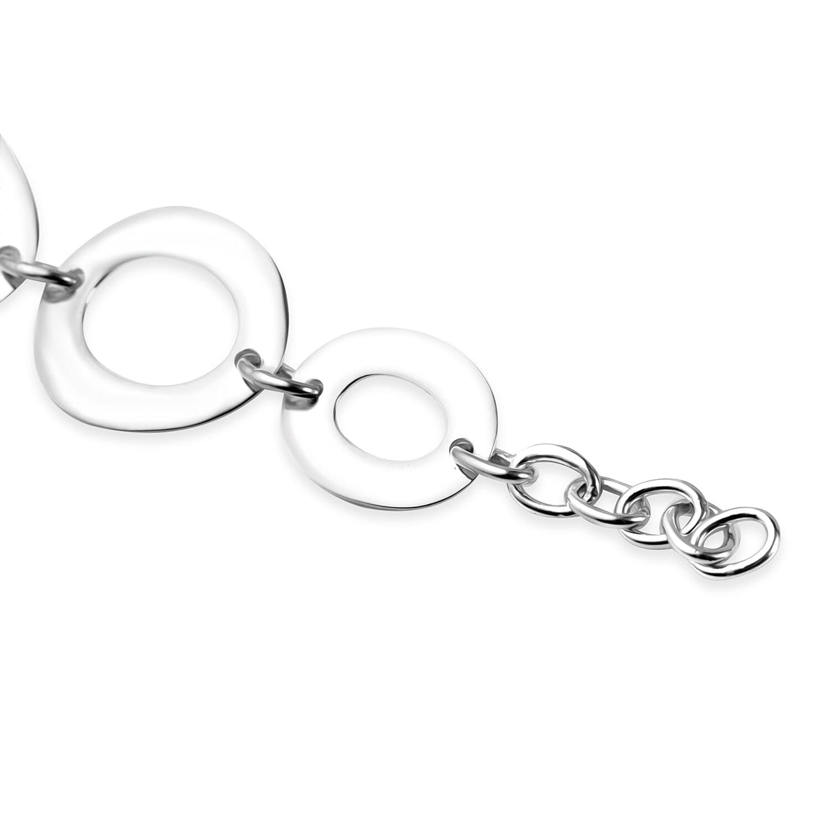 Sterling Silver Organic Oval Link Adjustable Bracelet 7.5 Inch to 8 Inch 7314835 3