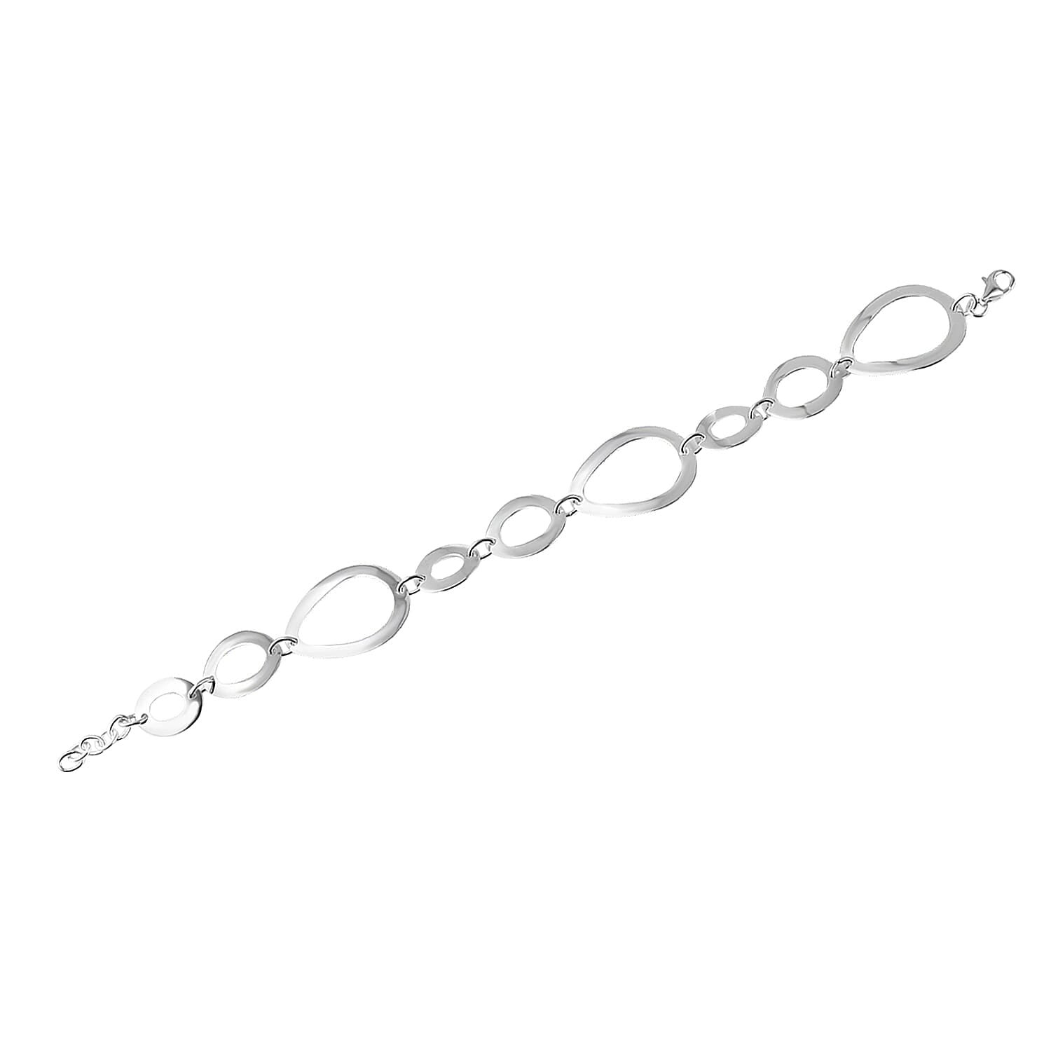 Sterling Silver Organic Oval Link Adjustable Bracelet 7.5 Inch to 8 Inch 7314835 4