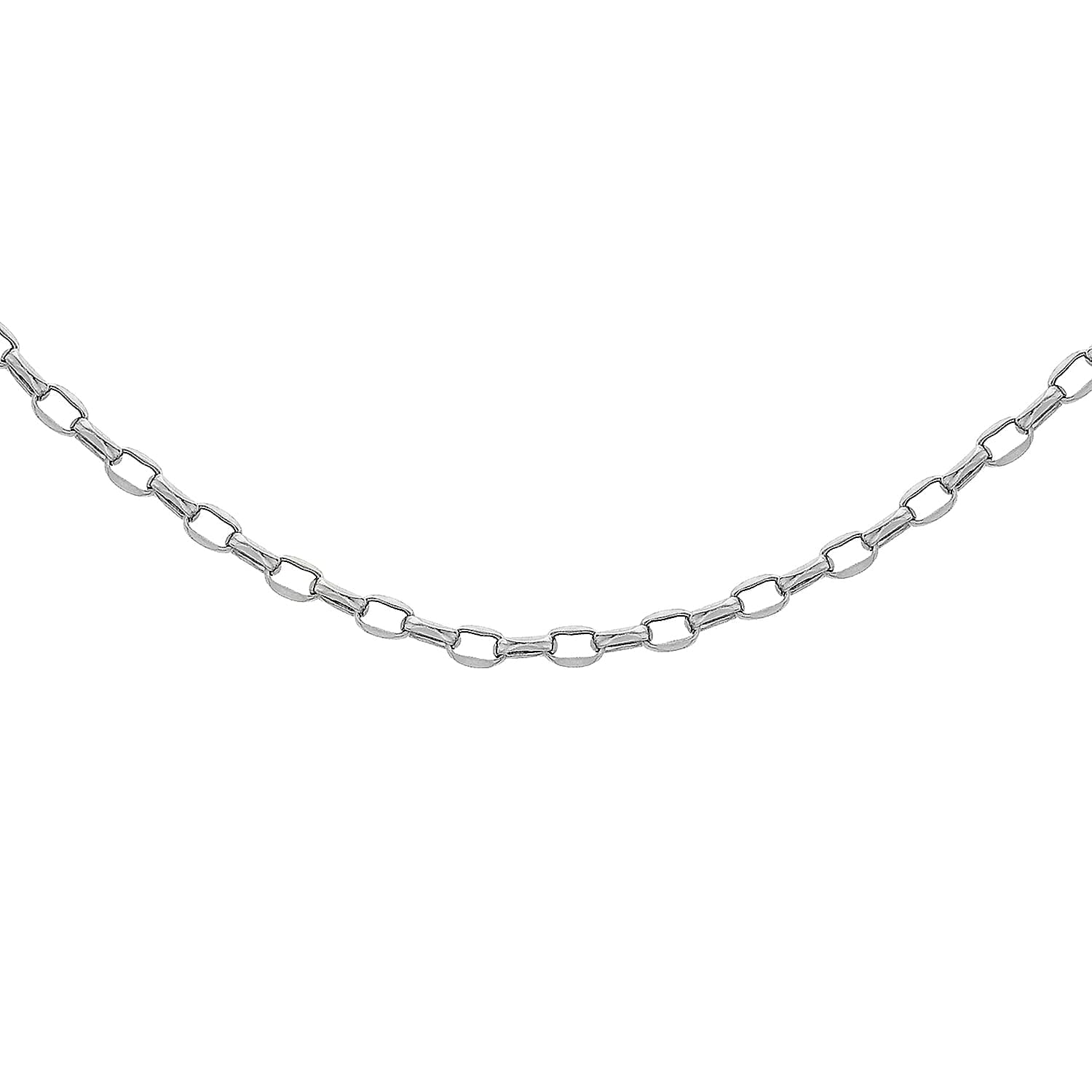 Sterling Silver Oval Belcher Chain 18 Inch 7607382 7