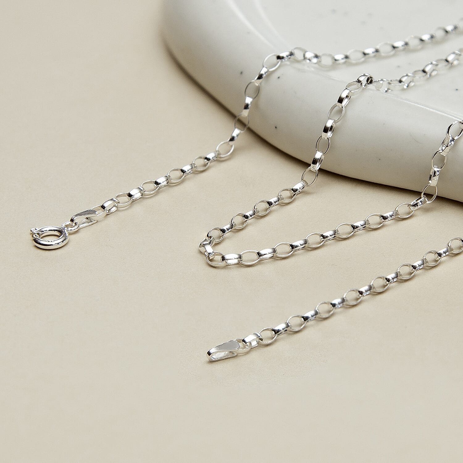 Sterling Silver Oval Belcher Chain 20 Inch 7607383 5