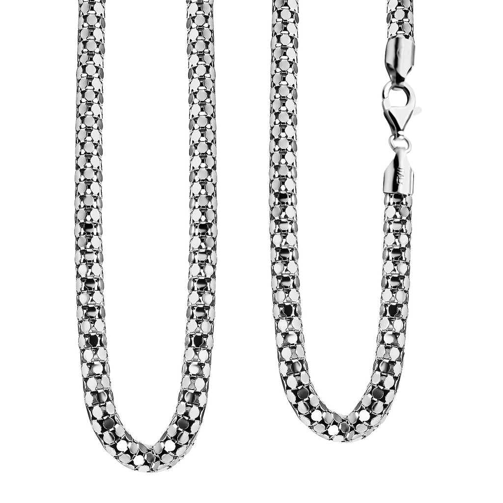 Sterling Silver Oversized Popcorn Necklace (Size - 22), Silver Wt. 21.59 Gms