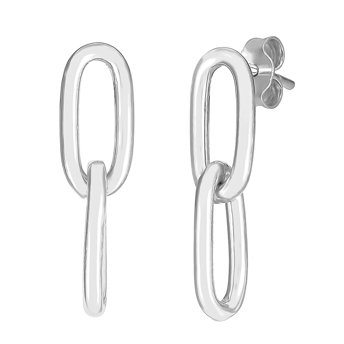 Sterling Silver Paperclip Earrings 7619608 0