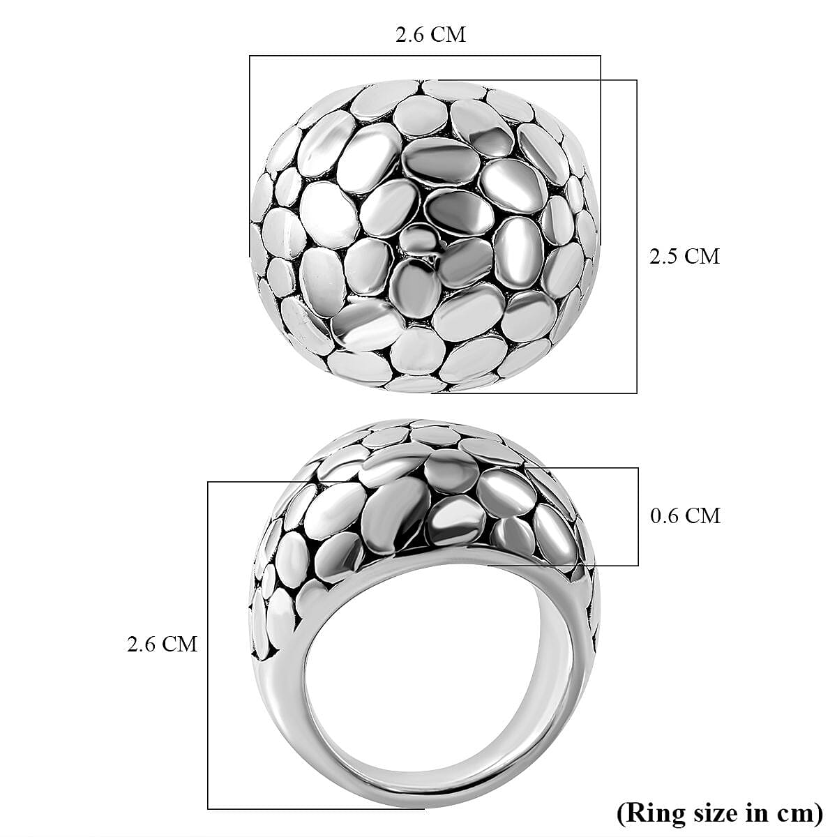 Sterling Silver Pebble Ring 7309185 5