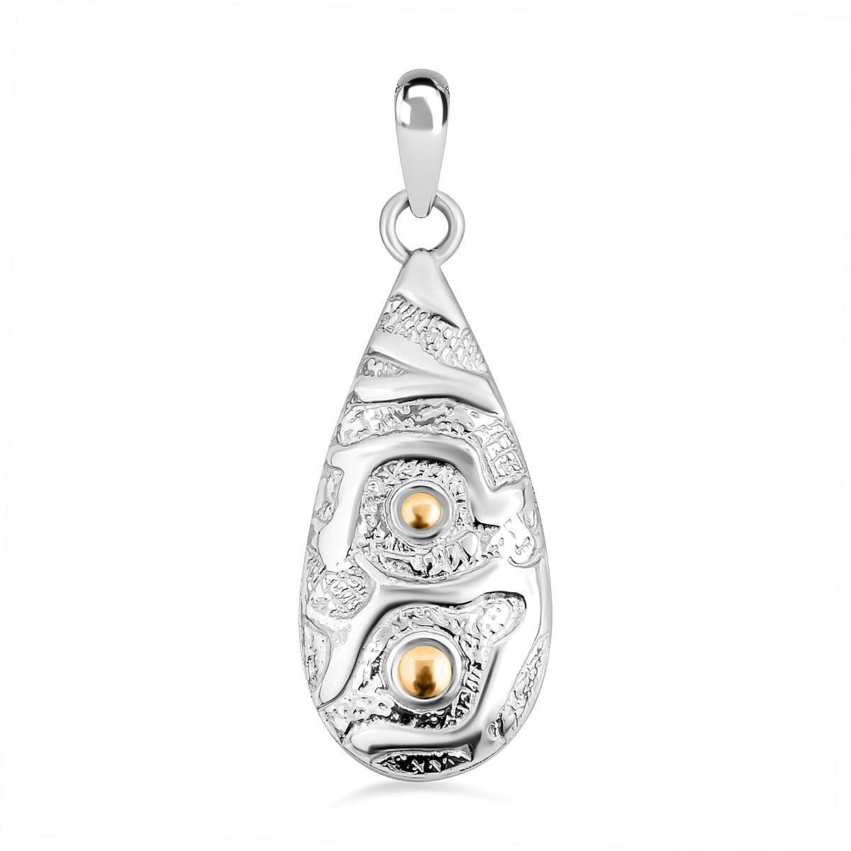 Royal Bali Collection - 18K Yellow Gold and Sterling Silver Teardrop Pendant 7652085 0