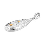 Royal Bali Collection - 18K Yellow Gold and Sterling Silver Teardrop Pendant