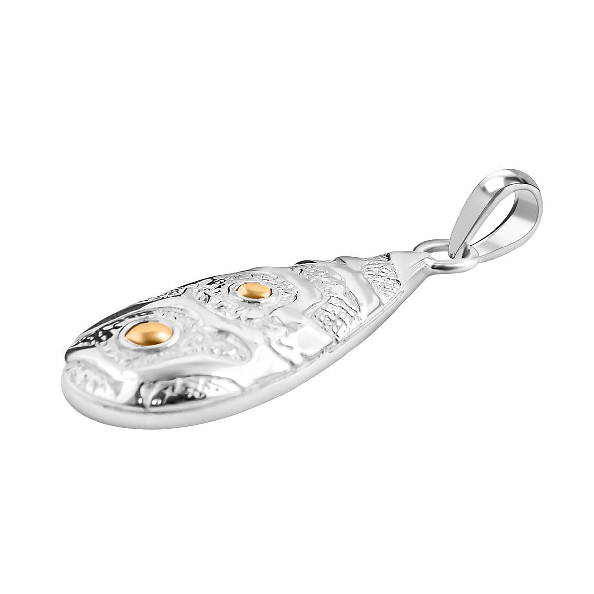 Royal Bali Collection - 18K Yellow Gold and Sterling Silver Teardrop Pendant 7652085 4