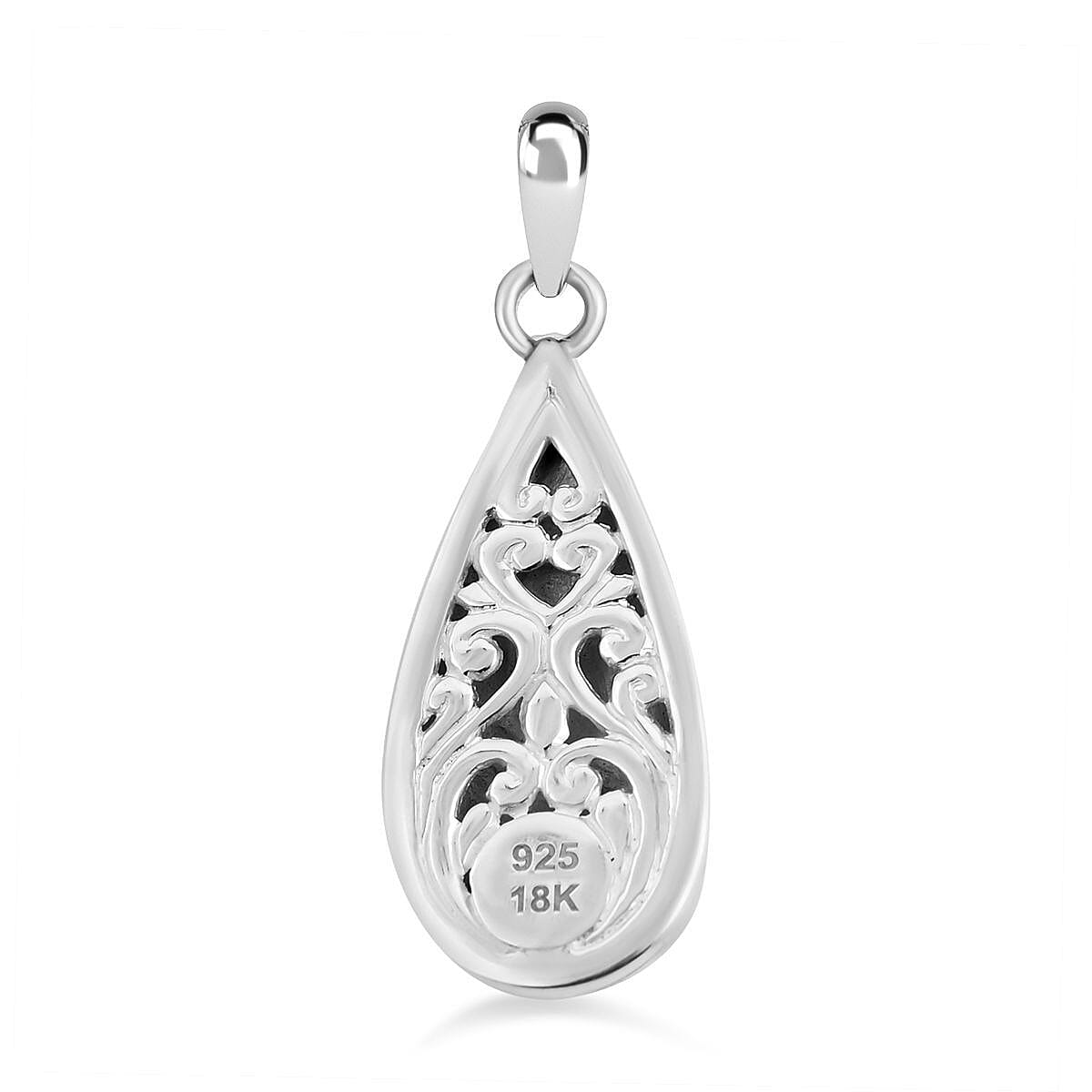 Royal Bali Collection - 18K Yellow Gold and Sterling Silver Teardrop Pendant 7652085 5